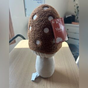 Martha Stewart Brown and White Mushroom Plush Standing weighted decor